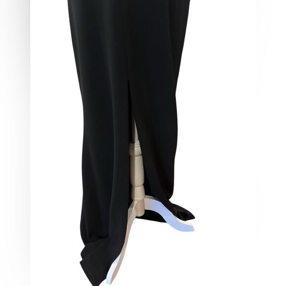 NWOT Jay Godfrey black cutout halter gown in black size 10 with front sl… - Picture 7 of 13